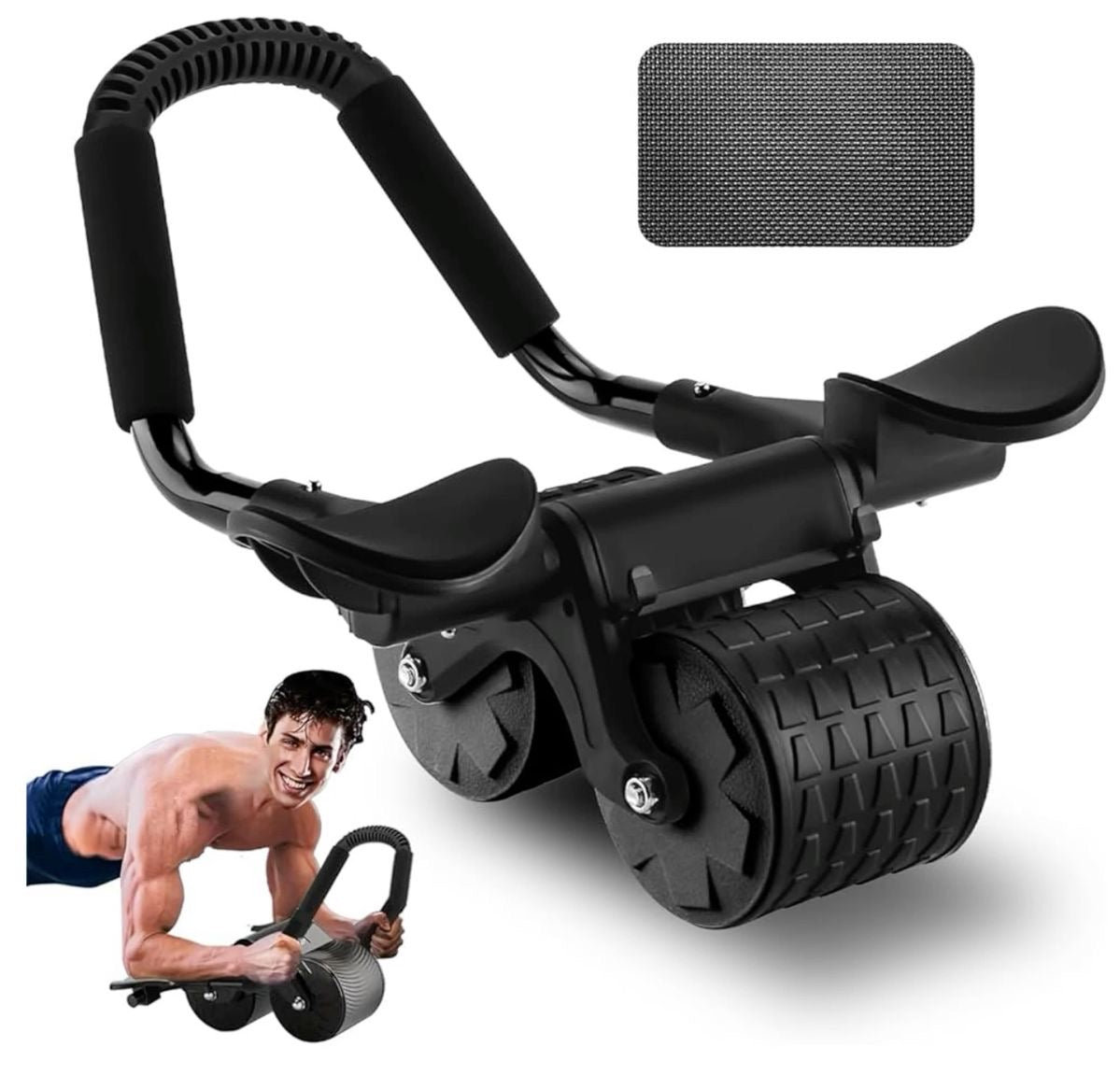 💪 Roue Abdominale Double avec Poignées Ergonomiques – Appareil de Musculation Ultra Stable