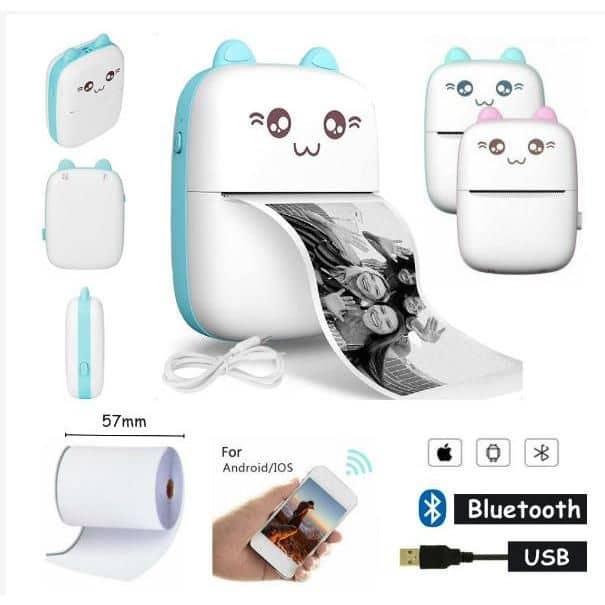 Mini Imprimante Thermique Kawaii – Sans Encre & Ultra Pratique